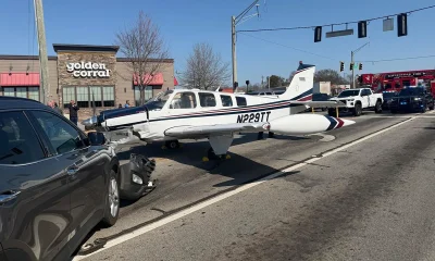 Plane makes emergency landing in Gainesville, Georgia, strikes vehicles