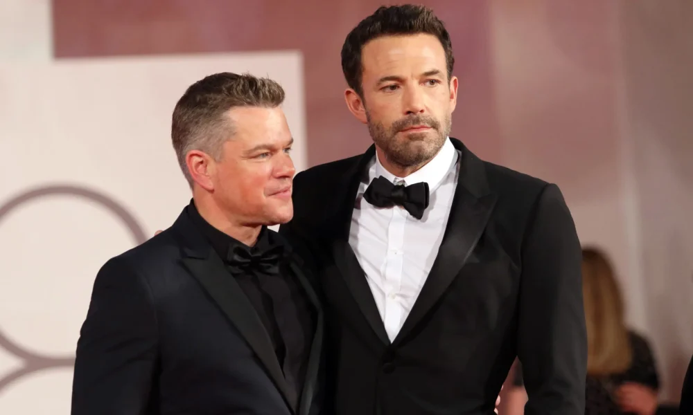 Matt Damon and Ben Affleck attend the red carpet of the movie 'The Last Duel' at the 78th Venice International Film Festival