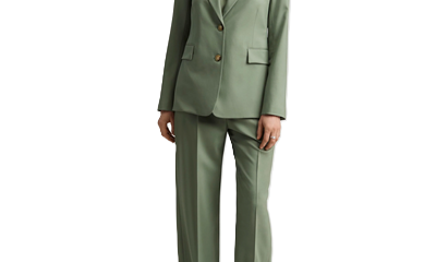 light green suit in seasonless wool