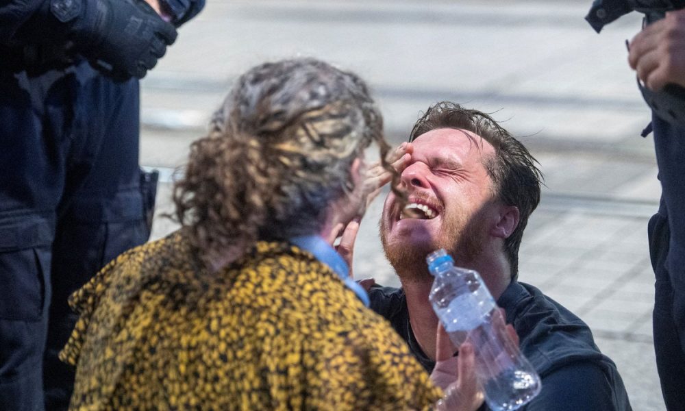 Police were said to have used pepper spray and tear gas on protesters in Sydney. Pic: Reuters
