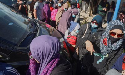 Australian nationals gathering to leave Al Roj camp in Syria. Pic: AP