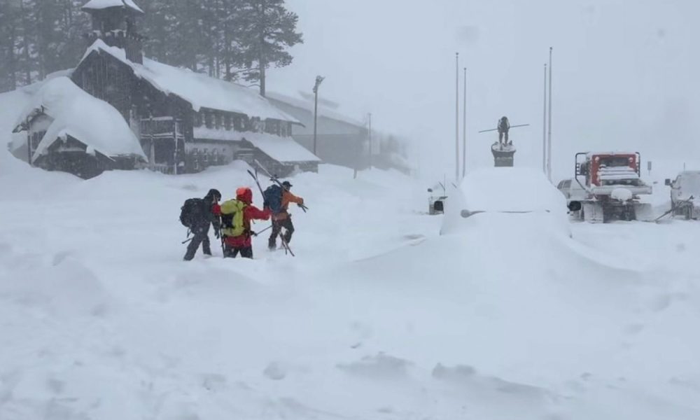 Members of a rescue team in Soda Springs. Pic: Nevada County Sheriff's Office via AP
