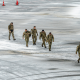 Danish soldiers arriving in Greenland in January. Pic: Reuters