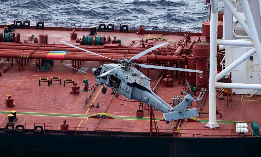 US forces tracked the oil tanker in the Indian Ocean after tracking it from the Caribbean. Pic: X/Department of War