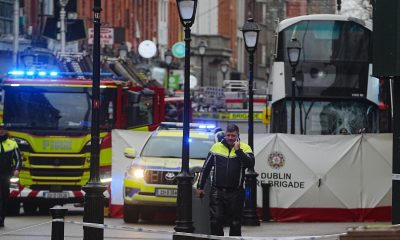 A number of pedestrians have been struck by a double-decker bus in Dublin city centre. Pic: PA