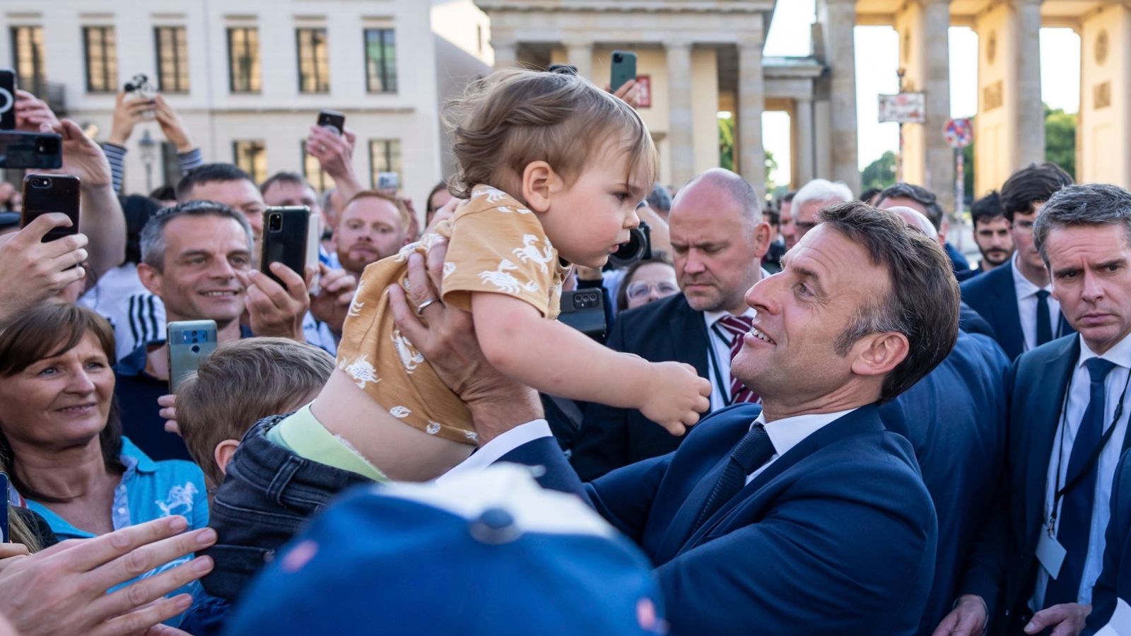 President Macron's government wants to raise the number of children being born in France. Pic: AP