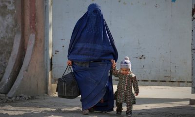 A woman and her daughter leaves the Indira Gandhi Children's Hospital in Kabul, Afghanistan. File pic: AP