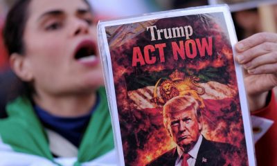 Anti-regime protesters have been willing Trump to take action. Pic: Reuters