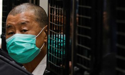 Jimmy Lai leaves the Court of Final Appeal by prison van in Hong Kong before his sentencing hearing. Pic: Reuters