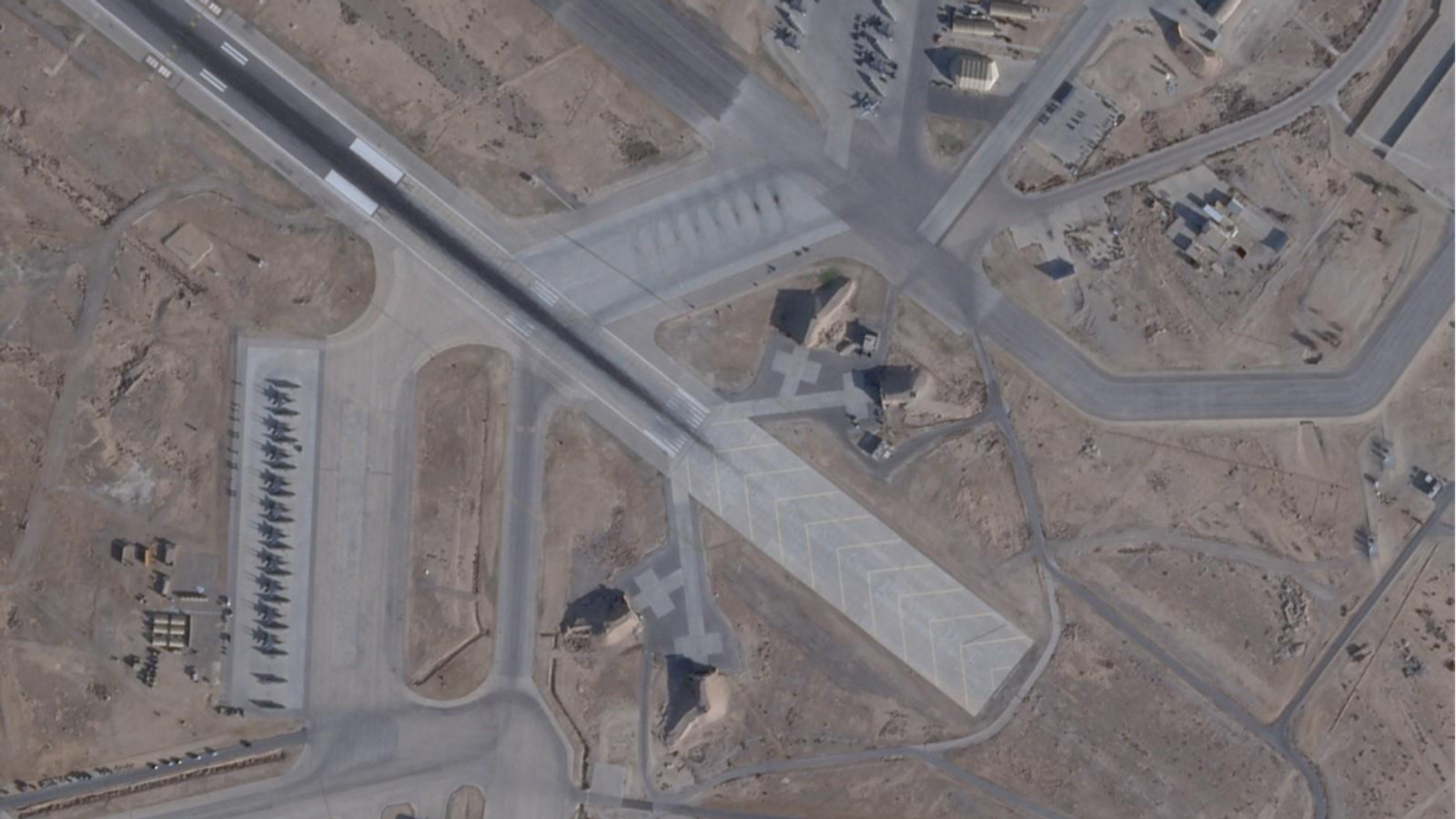 Satellite imagery shows F-15s and A-10 Thunderbolts at Muwaffaq Salti Air Base, Jordan