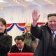 North Korean leader Kim Jong Un and his daughter Kim Ju Ae celebrate the New Year in Pyongyang. Pic: Reuters