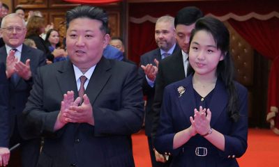 Kim Jong Un with his daughter in June last year. Pic: AP