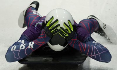 Matt Weston after winning his gold medal. Pic: Reuters