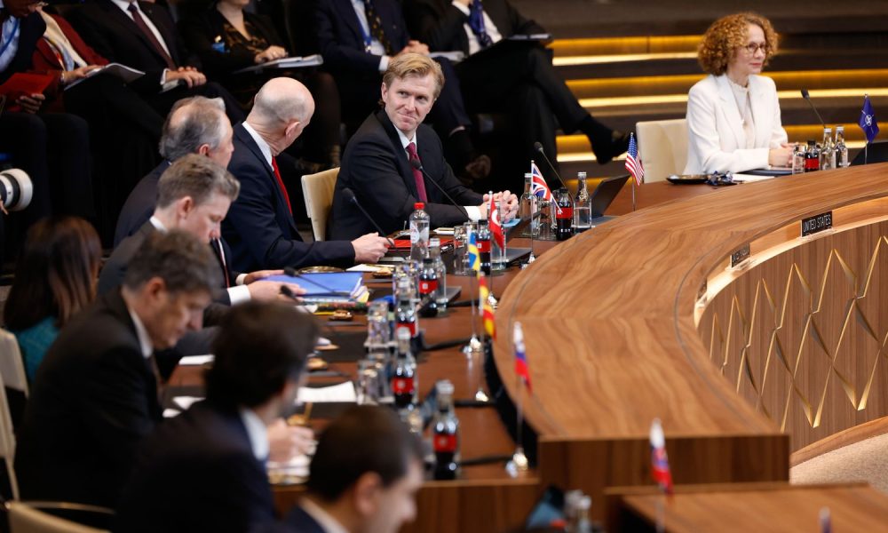 Elbridge Colby, deputy of Pete Hegseth, the US Secretary of War, seen at a NATO summit. Pic: AP
