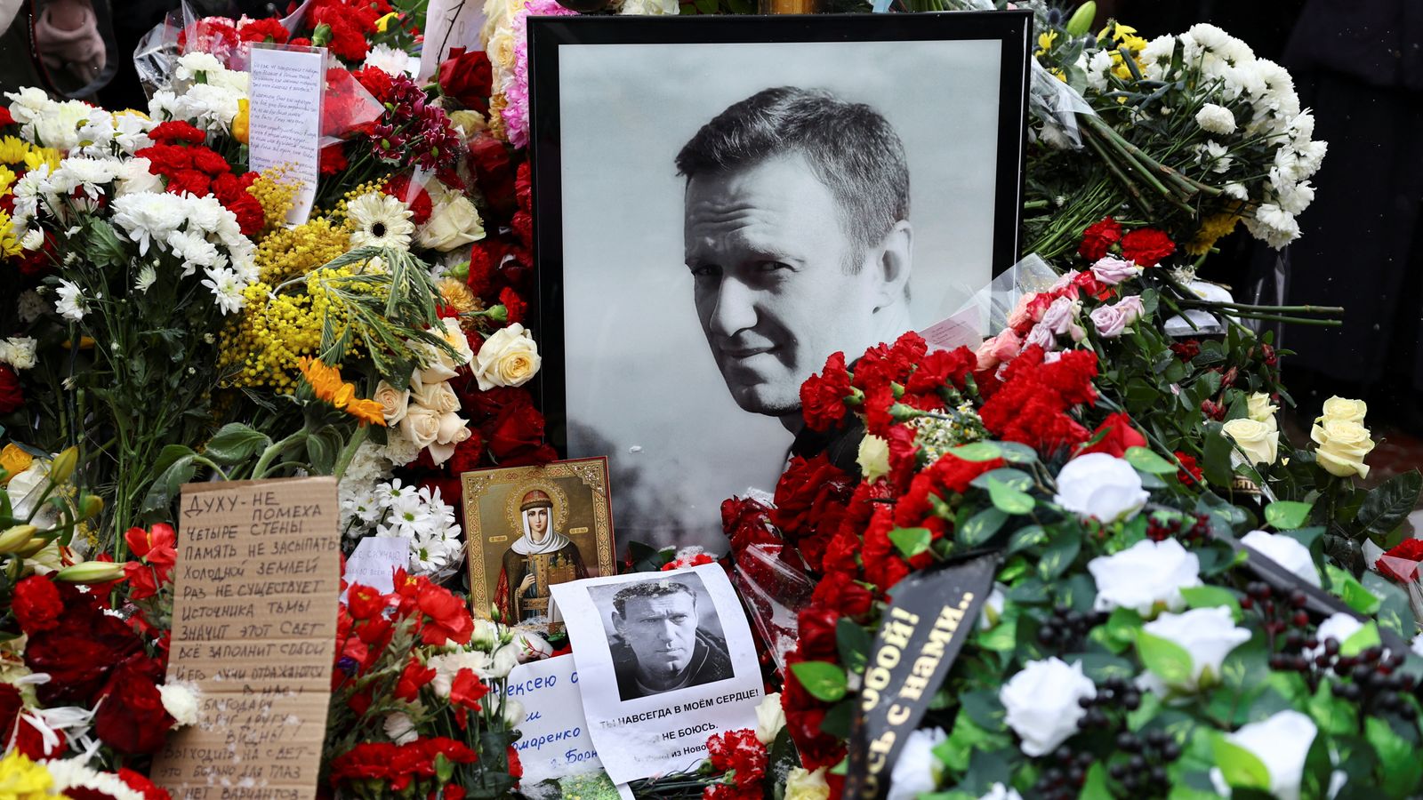 Alexei Navalny was buried in the suburbs of Moscow in March 2024. Pic: Reuters