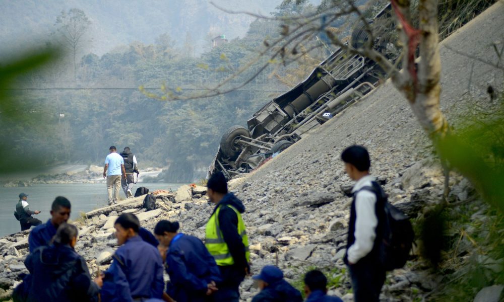 Rescue workers at the scene. Pic: AP