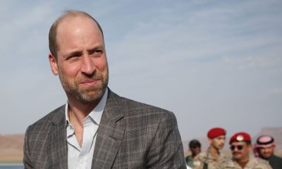 Prince William boards a plane to leave Saudi Arabia. Pic: PA