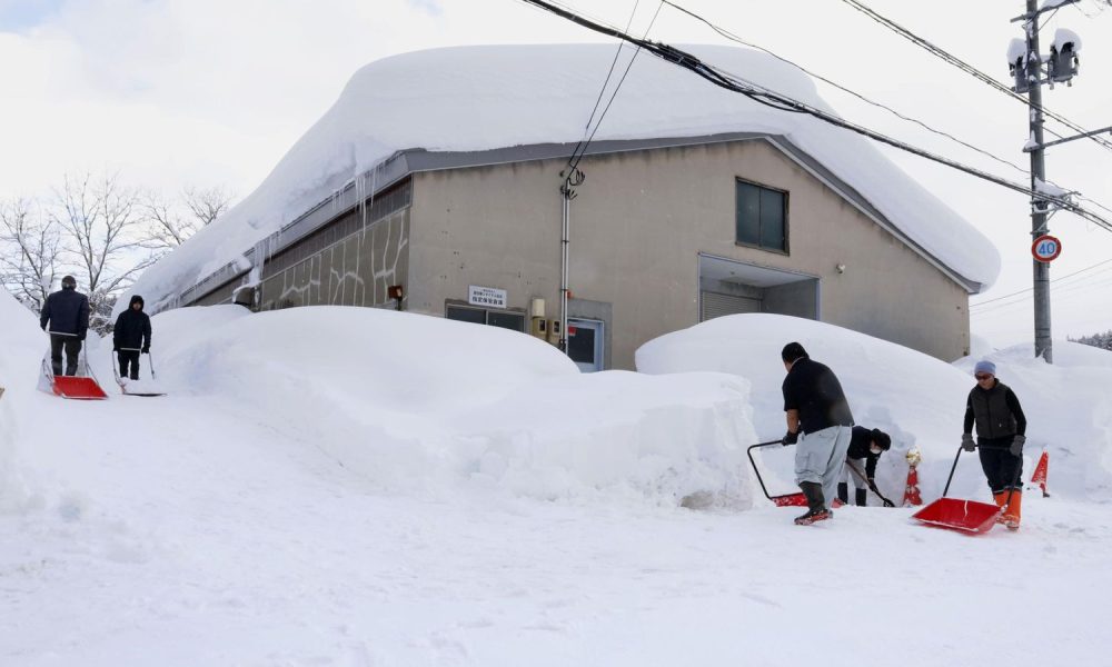 Snowfall in the worst-hit areas of Japan is estimated to have reached up to 2m (6.5ft). Pic: AP