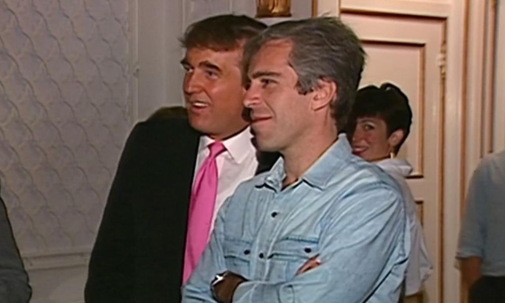 Donald Trump and Jeffrey Epstein in 1992. Pic: NBC