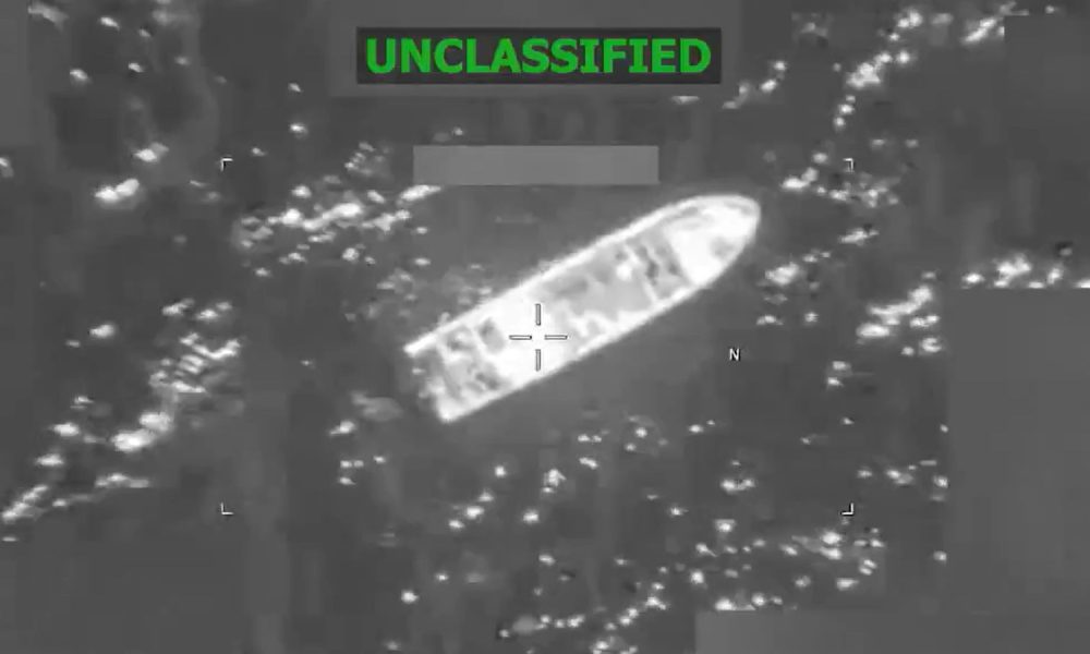 The strike hit a vessel in the eastern Pacific Ocean. Pic: US Southern Command