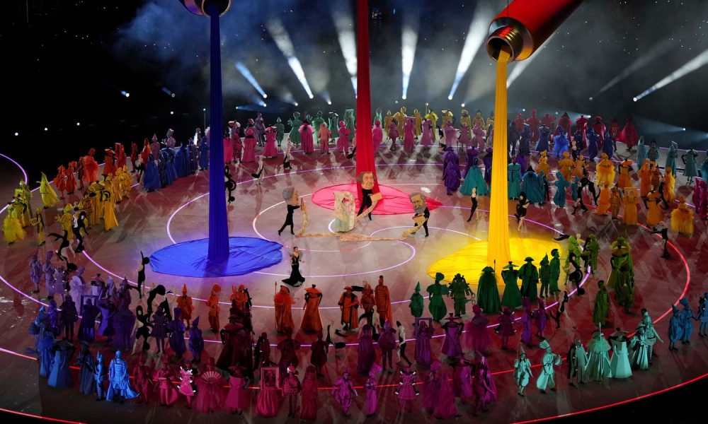 Dancers perform during the opening ceremony. Pic: AP