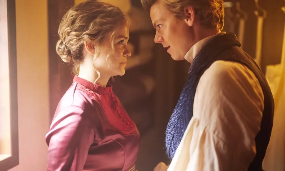 Maia Mitchell and Thomas Brodie-Sangster in The Artful Dodger season 2