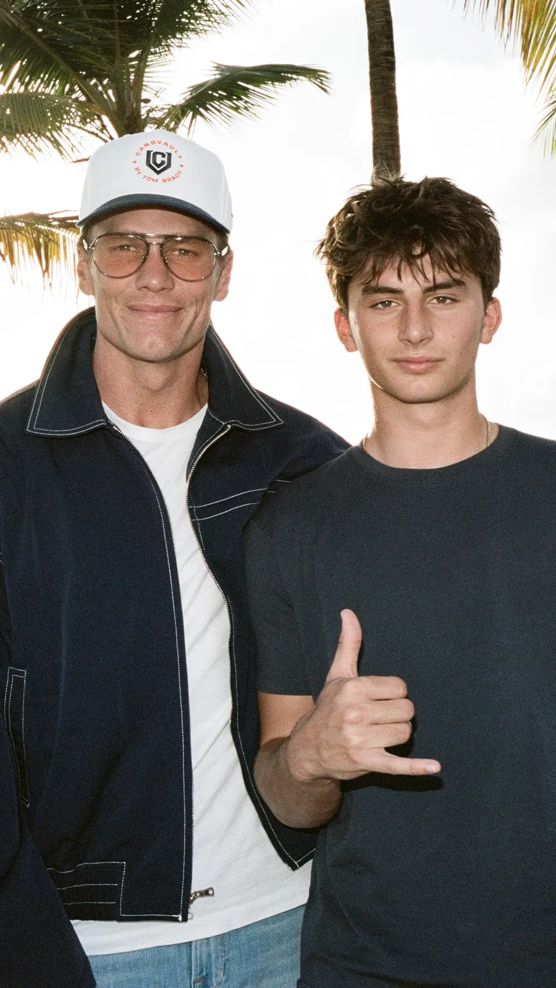 Tom Brady and son Benny Brady.