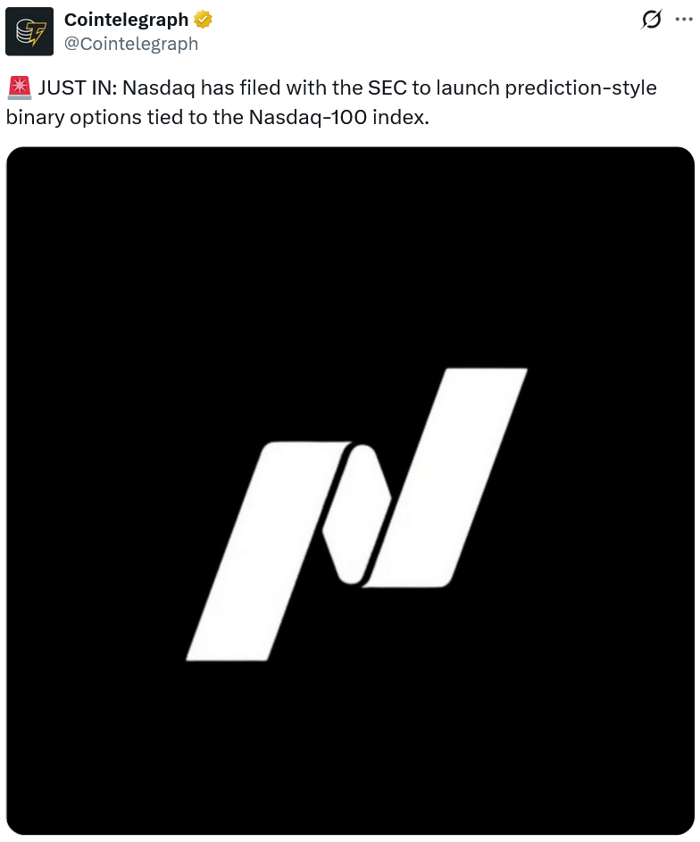 Nasdaq Joins Wall Street Push For Prediction Markets