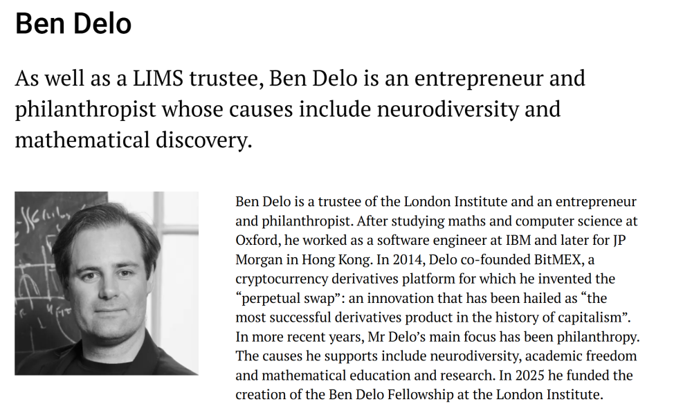 BitMEX Co-Founder Ben Delo Pledges $27M to London Maths Institute