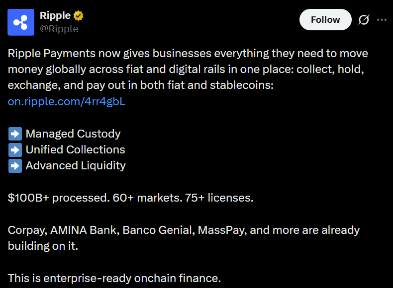 Ripple Expands Institutional Stablecoin Payments Platform