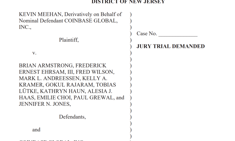 Coinbase Executives Face Shareholder Lawsuit alleging Compliance Failures