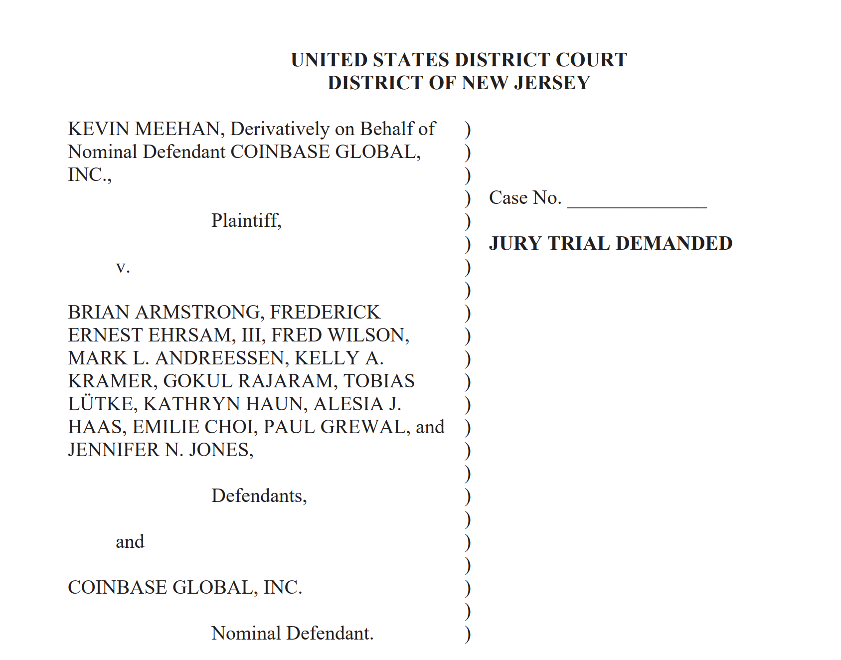 Coinbase Executives Face Shareholder Lawsuit alleging Compliance Failures