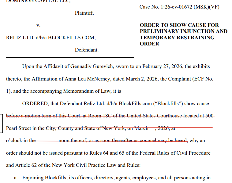 Judge Freezes 70 BTC from BlockFills in Court Dispute Tied to User Funds