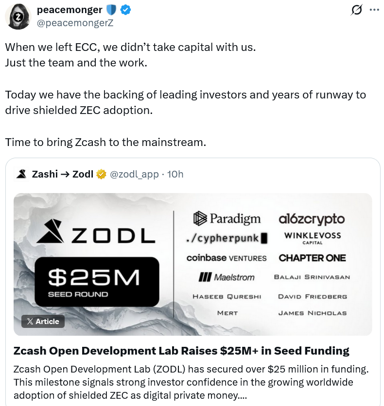 Zcash Devs Raise $25M From Major VCs After ECC Split