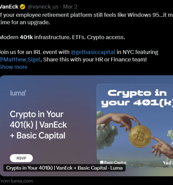 VanEck Crypto ETPs Reach 401(k) Investors via Basic Capital