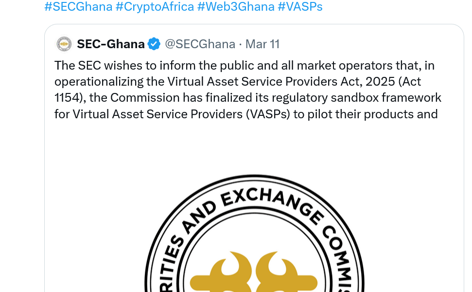 Ghana Lets 11 Crypto Companies Participate in Sandbox