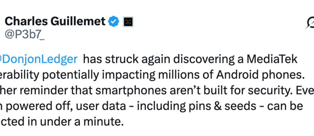 MediaTek Patches Bug Allowing Attackers To Steal Crypto Seeds