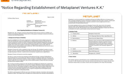Metaplanet Expands Bitcoin Strategy with New Venture Firm