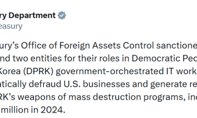 US Sanctions Ring Enabling North Korea IT Worker Fraud