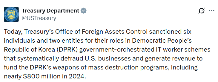 US Sanctions Ring Enabling North Korea IT Worker Fraud
