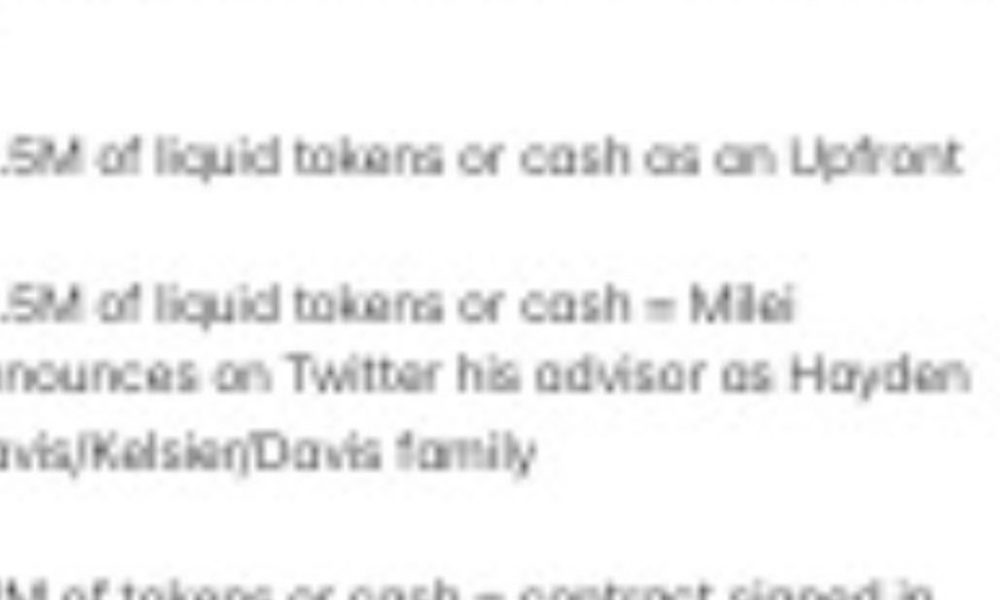 Draft $5M Deal Linked to Milei’s Libra Promotion Found on Lobbyist’s Phone