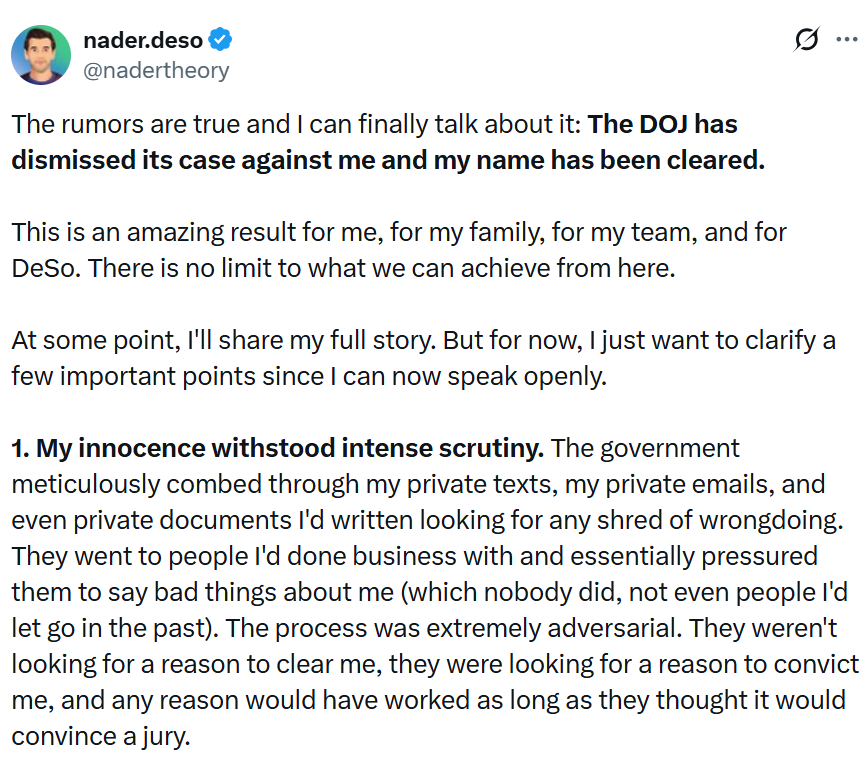 SEC Drops Case Against BitClout Nader Al-Naji