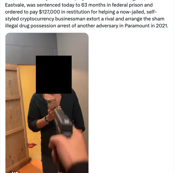 Ex-LA Cop Gets 5 Years for Helping Crypto ‘Godfather’