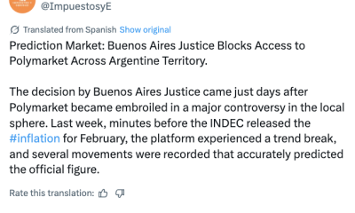 Polymarket Faces Nationwide Block Ordered by Argentina Court