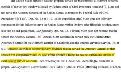 Coinbase User IRS Block Petition Dismissed After Procedural Failure