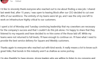 Jack Dorsey's Block Rehires Some Staff Laid Off in February
