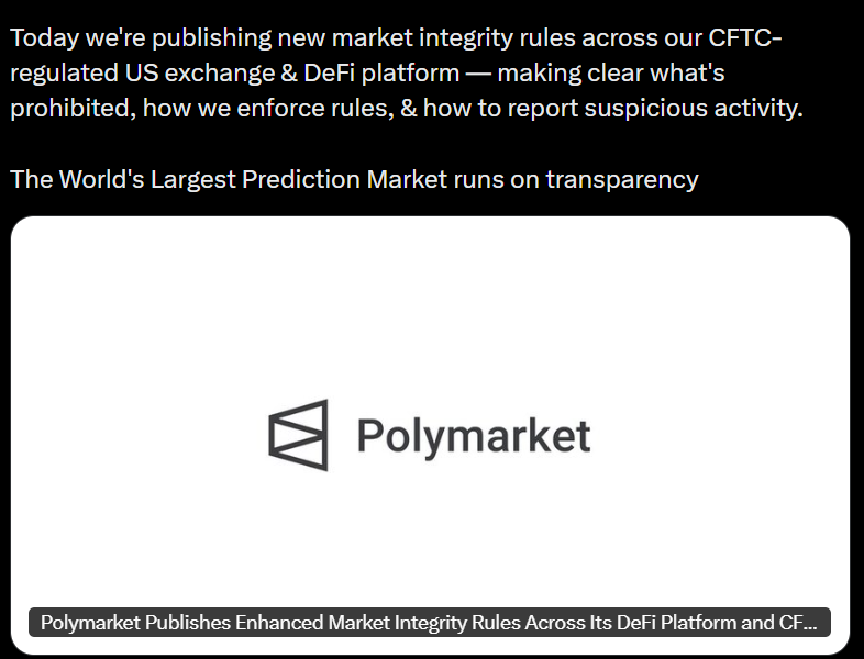Polymarket Updates Rules as Scrutiny Grows Over Prediction Markets