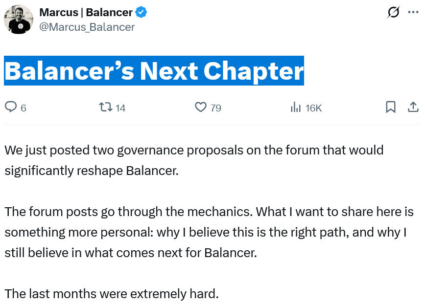 Balancer Labs Shuts Down, Protocol to Continue
