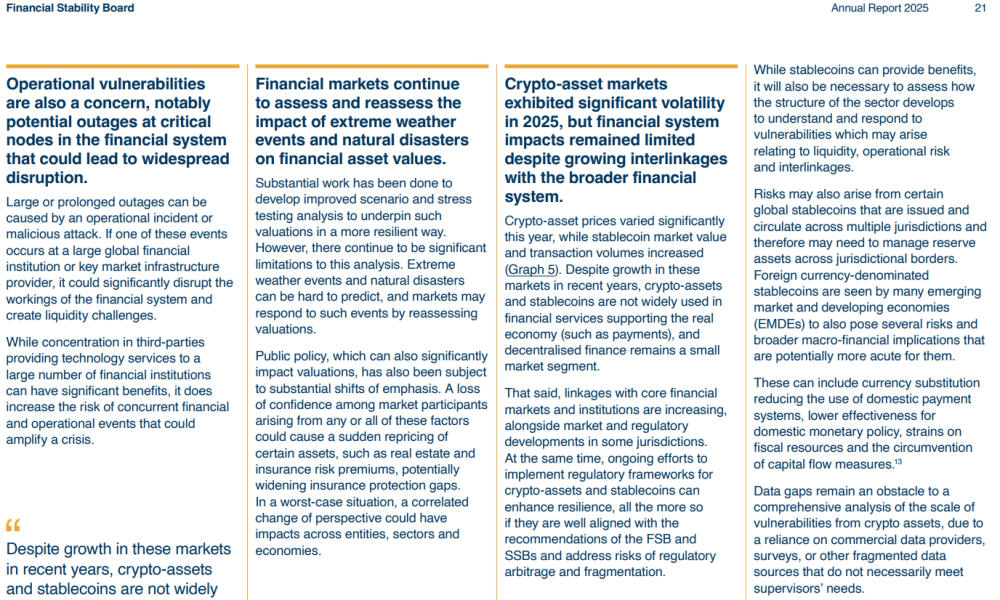 FSB Flags Dollar Stablecoins as Bigger Risk for Emerging Markets