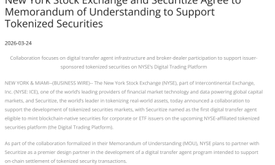 NYSE, Securitize Partner for 24/7 Tokenized Securities Platform